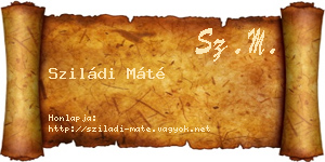 Sziládi Máté névjegykártya