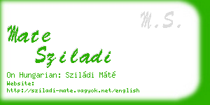 mate sziladi business card